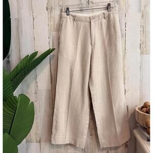 GAP Women’s Size 8 Beige Linen Wide Leg Pants Summer Neutral